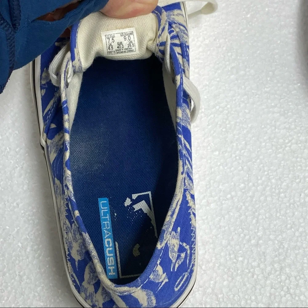 Vans Ultra Cush floral linen/true blue marsh floral print canvas upper W9 M 71/2